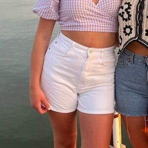 Zara White Jean Shorts